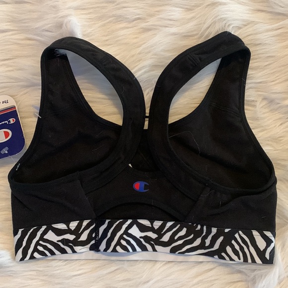 🧑‍🎄 CHAMPION Zebra Print Racerback Sports Bra NWT XS - Picture 2 of 7